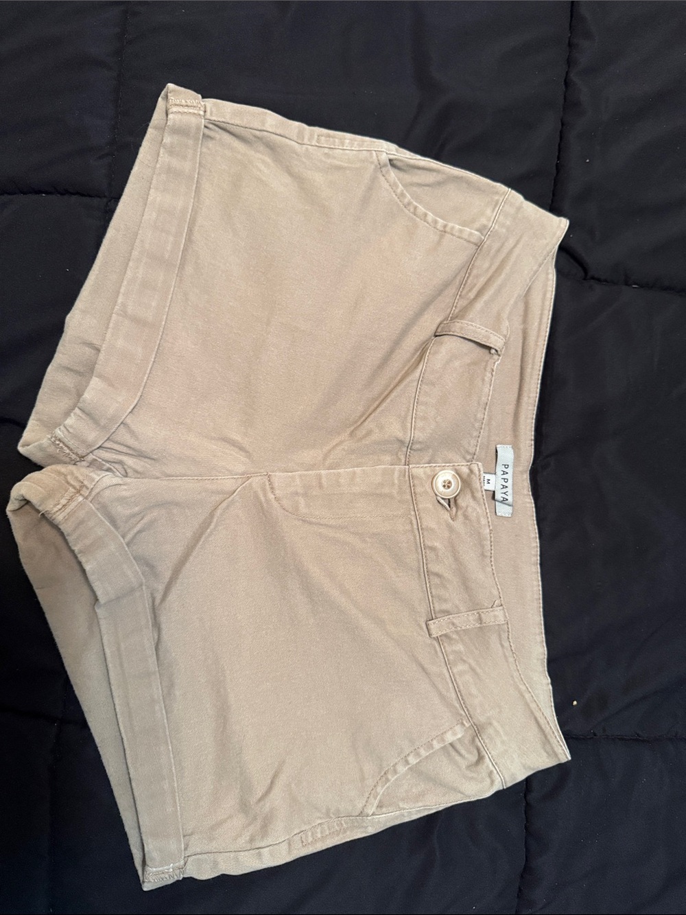 Papaya Beige High-Rise Denim Shorts